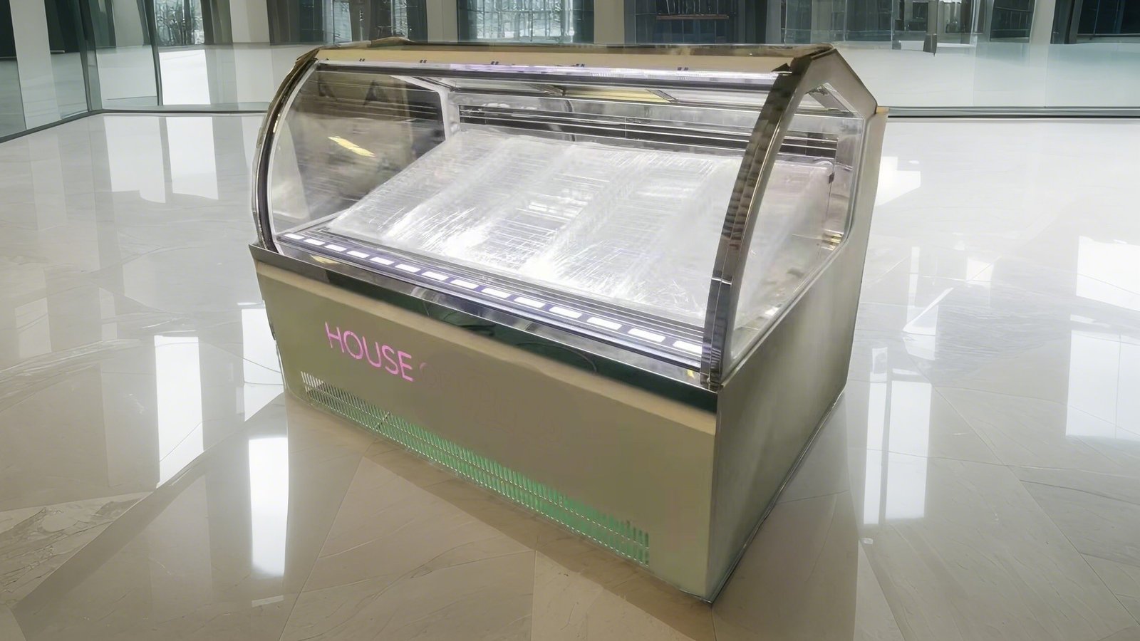 Curved Glass Pops Freezer